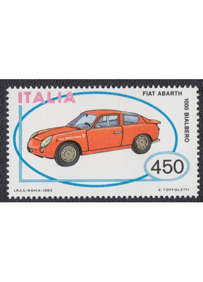 1985 - ITALIA francobollo dedicato alla Fiat Abarth nuovo L. 450